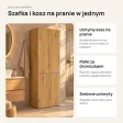 Słupek łazienkowy 60 cm z koszem na pranie i długimi drzwiczkami – Dąb Artisan