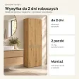 Słupek łazienkowy 60 cm z koszem na pranie i długimi drzwiczkami – Dąb Artisan