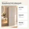 Słupek łazienkowy 60 cm z koszem na pranie i długimi drzwiczkami – Kaszmir