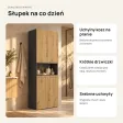 Słupek łazienkowy 60 cm z koszem na pranie i krótkimi drzwiczkami – Antracyt / Dąb Artisan