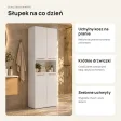 Słupek łazienkowy 60 cm z koszem na pranie i krótkimi drzwiczkami – Biały