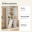 Słupek łazienkowy 60 cm z koszem na pranie i krótkimi drzwiczkami – Biały