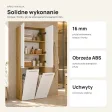 Słupek łazienkowy 60 cm z dwoma koszami na pranie i długimi drzwiczkami – Biały / Dąb Artisan