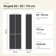 Słupek łazienkowy 60 cm z dwoma koszami na pranie i długimi drzwiczkami – Dąb Artisan