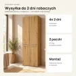 Słupek łazienkowy 60 cm z dwoma koszami na pranie i długimi drzwiczkami – Dąb Artisan