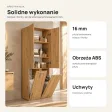 Słupek łazienkowy 60 cm z dwoma koszami na pranie i długimi drzwiczkami – Dąb Artisan