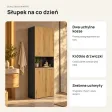 Słupek łazienkowy 60 cm z dwoma koszami na pranie i krótkimi drzwiczkami – Antracyt / Dąb Artisan