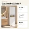 Słupek łazienkowy 60 cm z dwoma koszami na pranie i krótkimi drzwiczkami – Biały