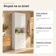 Słupek łazienkowy 60 cm z dwoma koszami na pranie i krótkimi drzwiczkami – Biały połysk