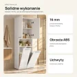 Słupek łazienkowy 60 cm z dwoma koszami na pranie i krótkimi drzwiczkami – Biały połysk