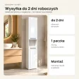Słupek łazienkowy 31 cm z krótkimi drzwiczkami – Biały połysk