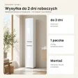 Słupek łazienkowy 31 cm z długimi drzwiczkami – Biały połysk