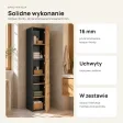 Słupek łazienkowy 30 cm z trojgiem drzwiczek, wysokość 170 cm – Antracyt / Dąb Artisan