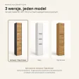 Słupek łazienkowy 30 cm z trojgiem drzwiczek, wysokość 170 cm – Antracyt / Dąb Artisan
