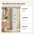 Słupek łazienkowy 30 cm z trojgiem drzwiczek, wysokość 170 cm – Biały