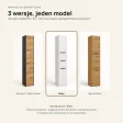 Słupek łazienkowy 30 cm z trojgiem drzwiczek, wysokość 170 cm – Biały