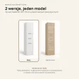 Słupek łazienkowy 40 cm z trojgiem drzwiczek, wysokość 170 cm – Biały