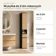 Wysoki słupek 30 cm z szufladą, drzwiczkami i otwartą wnęką, 202 cm – Czarny / Dąb Artisan