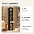 Wysoki słupek 30 cm z szufladą, drzwiczkami i otwartą wnęką, 202 cm – Czarny / Dąb Artisan