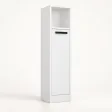 Stojąca szafka łazienkowa 25,5 cm z drzwiczkami i otwartą półką, 102 cm – Biały