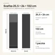 Stojąca szafka łazienkowa 25,5 cm z drzwiczkami i otwartą półką, 102 cm – Biały