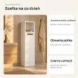 Stojąca szafka łazienkowa 25,5 cm z drzwiczkami i otwartą półką, 102 cm – Biały