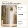 Stojąca szafka łazienkowa 25,5 cm z drzwiczkami i otwartą półką, 102 cm – Biały