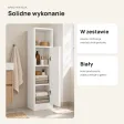 Stojąca szafka łazienkowa 25,5 cm z drzwiczkami i otwartą półką, 102 cm – Biały
