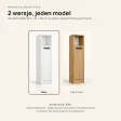 Stojąca szafka łazienkowa 25,5 cm z drzwiczkami i otwartą półką, 102 cm – Biały