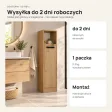 Stojąca szafka łazienkowa 25,5 cm z drzwiczkami i otwartą półką, 102 cm – Dąb Artisan
