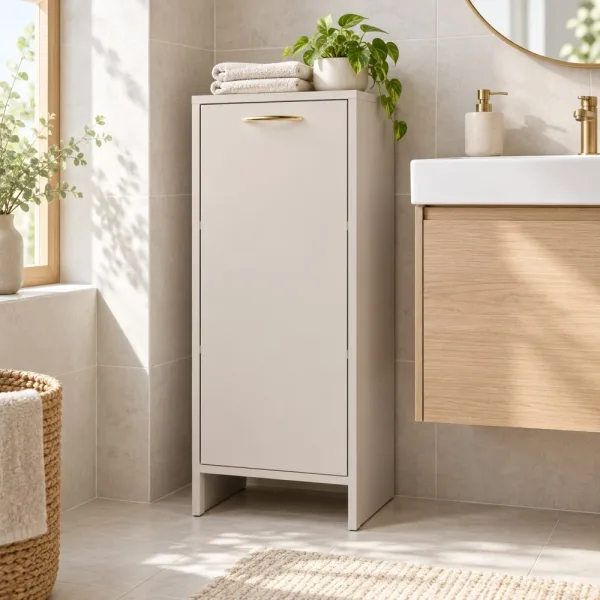 Szafka łazienkowa 35 cm z drzwiczkami i 3 półkami, 90 cm – Kaszmir