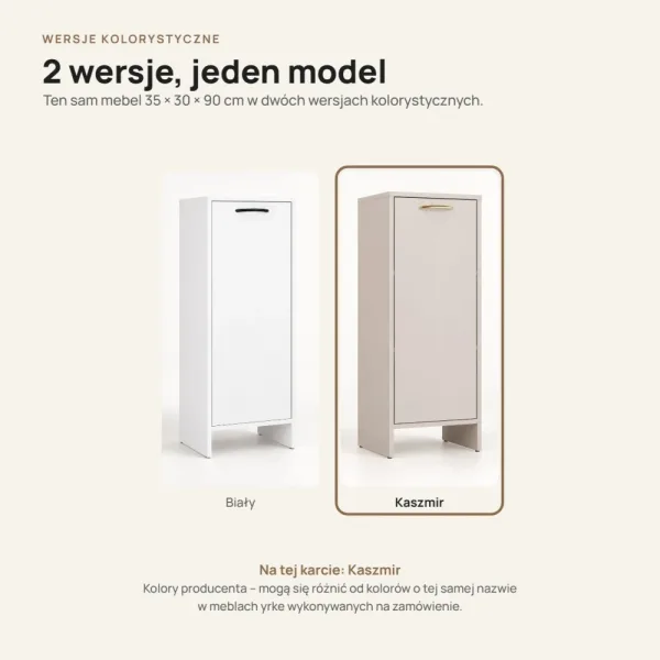 Szafka łazienkowa 35 cm z drzwiczkami i 3 półkami, 90 cm – Kaszmir