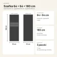 Głęboka szafka łazienkowa 64 cm z szufladą na kółkach, 180 cm – Biały