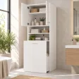 Głęboka szafka łazienkowa 64 cm z szufladą na kółkach, 180 cm – Biały