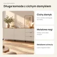 Komoda 183 cm z 2 drzwiczkami i 3 szufladami na metalowych nogach – Kaszmir / Dąb Castello