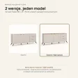 Komoda 183 cm z 2 drzwiczkami i 3 szufladami na metalowych nogach – Kaszmir / Dąb Castello