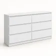 Płytka komoda 120 cm z 6 szufladami, 30 cm głębokości – Biały