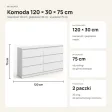 Płytka komoda 120 cm z 6 szufladami, 30 cm głębokości – Biały