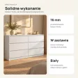 Płytka komoda 120 cm z 6 szufladami, 30 cm głębokości – Biały