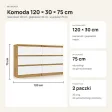 Płytka komoda 120 cm z 6 szufladami, 30 cm głębokości – Biały / Dąb Artisan
