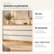 Płytka komoda 120 cm z 6 szufladami, 30 cm głębokości – Biały / Dąb Artisan