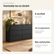 Płytka komoda 120 cm z 6 szufladami, 30 cm głębokości – Czarny