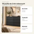 Płytka komoda 120 cm z 6 szufladami, 30 cm głębokości – Czarny