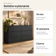 Płytka komoda 120 cm z 6 szufladami, 30 cm głębokości – Czarny
