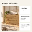Płytka komoda 120 cm z 6 szufladami, 30 cm głębokości – Dąb Artisan