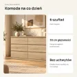 Płytka komoda 120 cm z 6 szufladami, 30 cm głębokości – Dąb Sonoma