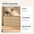 Płytka komoda 120 cm z 6 szufladami, 30 cm głębokości – Dąb Sonoma