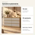 Płytka komoda 120 cm z 6 szufladami, 30 cm głębokości – Dąb Artisan / Kaszmir