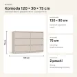 Płytka komoda 120 cm z 6 szufladami, 30 cm głębokości – Kaszmir