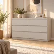 Płytka komoda 120 cm z 6 szufladami, 30 cm głębokości – Kaszmir